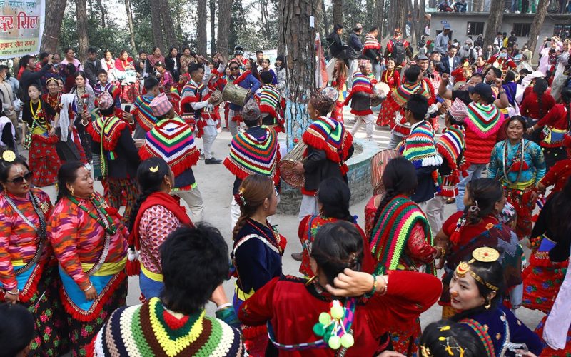 उँधाैलीमा रमाउँदै किराँत समुदाय